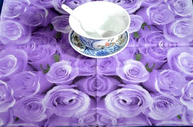 33*33 см 20 салфетки для стола бумажные салфетки фиолетовые красные розовые розы с принтом декупаж отель вечерние декоративные пищевые цветы