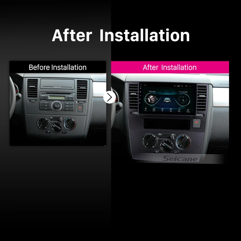Flash Deal Seicane 9 Inch Android 8.1 HD Touchscreen GPS Car Radio For 2005 2006 2007 2008 2009 2010 Nissan Tiida Wifi Multimedia Player 5