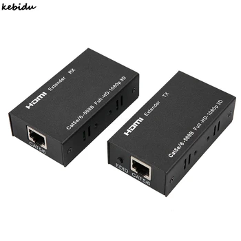 

Kebidu 60m HDMI Extender Transmitter +Receiver Sender with RJ45 LAN Interface CAT5e CAT6 Signal Network Cable For DVD For PS3