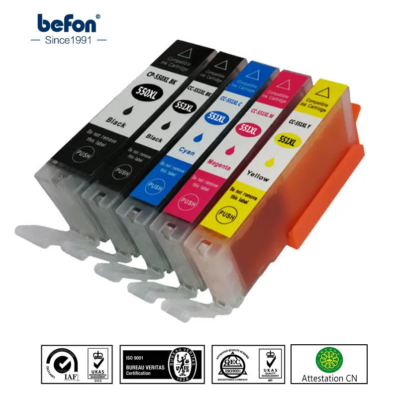 Замена картриджа befon для Canon PGI550 CLI551 PGI 550 CLI 551 XL чернильный картридж PIXMA IP7250 MG5450|ink