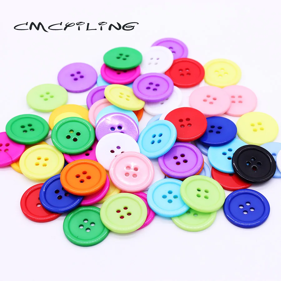 

CMCYILING 25mm Round Resin Buttons For Clothing Scrapbooking Sewing Crafts Decorative Buttons Children Botones 4 Holes 20Pcs