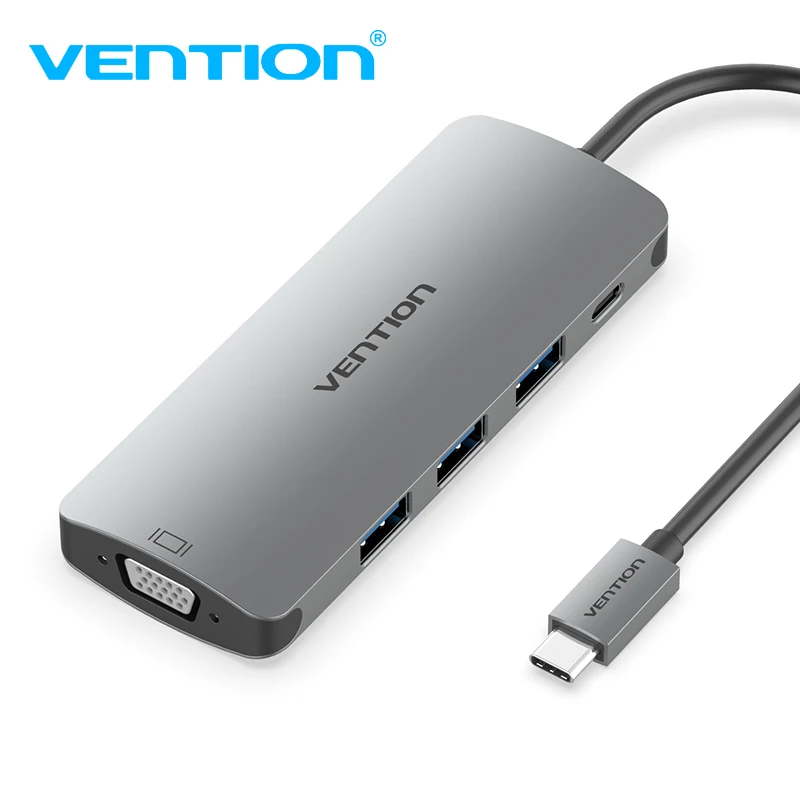 

Vention USB C HUB USB-C to Type C PD 3 USB 3.0 VGA Splitter Adapter for MacBook Samsung Galaxy S9/S8/S8+ Mate 10 USB Type C HUB