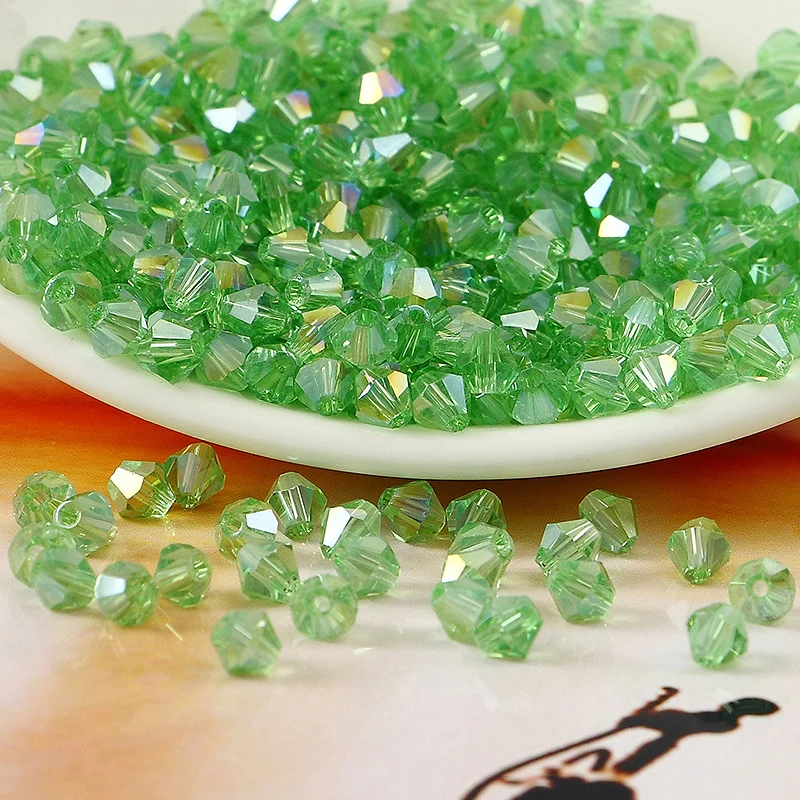 

K9 Crystal 5301# Grade AAAA Green AB color 3mm 4mm 5mm 6mm 8mm Crystal Bicone Beads