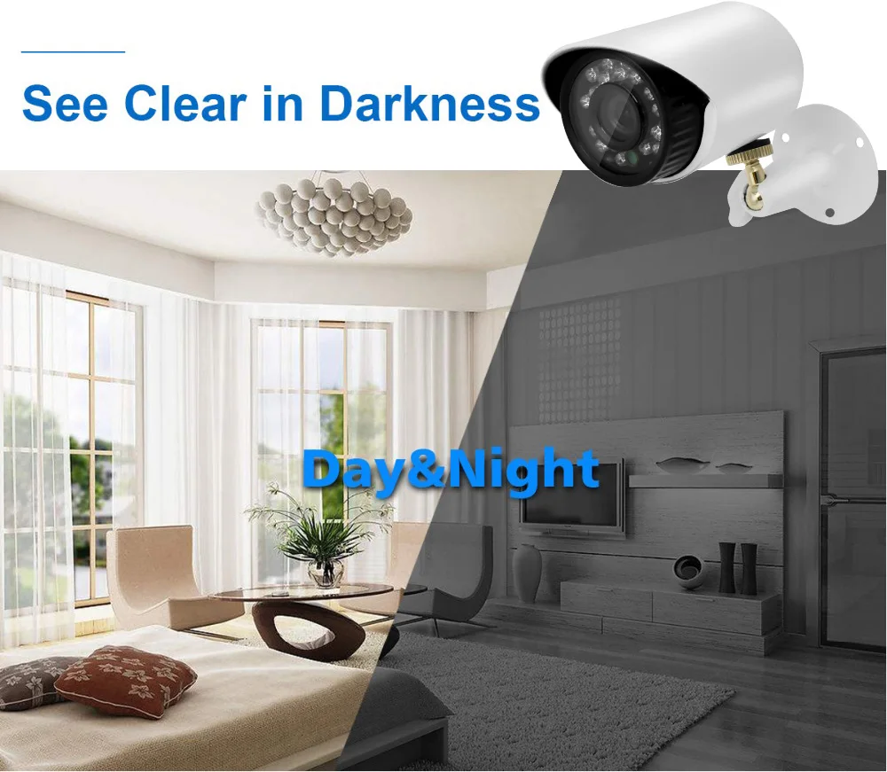 Wistino 4CH AHD DVR CCTV Camera System 720P Outdoor Cameras Surveillance Kit Home Security Video Monitor Kits IR Night Vision Indoor  (14)
