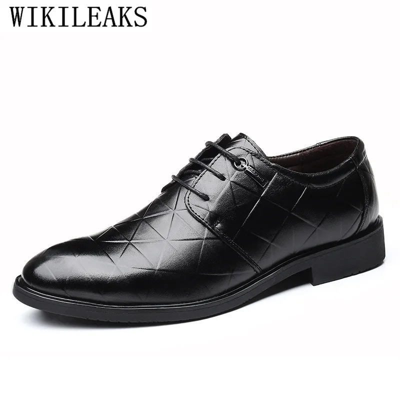 

Genuine Leather Oxford Shoes For Men Luxury Brand Dress Shoes Men Formal Shoes Pointed Toe Business Wedding Shoes Zapatos Hombre
