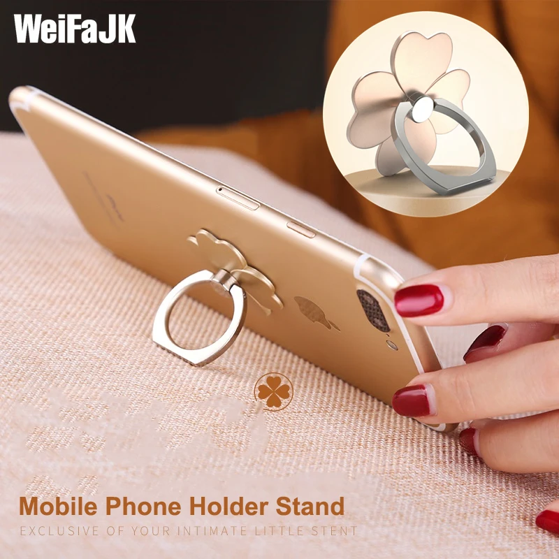 WeiFaJK Universal Finger Ring Mobile Phone Holder Stand For iPhone X 8 7plus Samsung Cell Phone Holder IPAD MP3 Car Mount Stand