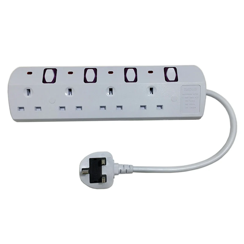 

TISDLIP Power Strip Socket Outlet Surge Protector Individually Controlled 2 Sockets Outlet Extension Port Plug Original