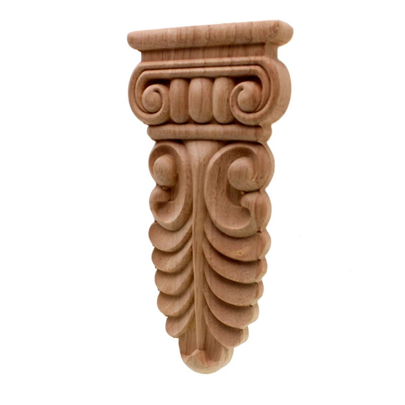 VZLX New Arrival Vintage Wood Carved Corner Onlay Applique Unpainted Furniture Cabinet Decorative Figurines Wooden Miniature DIY