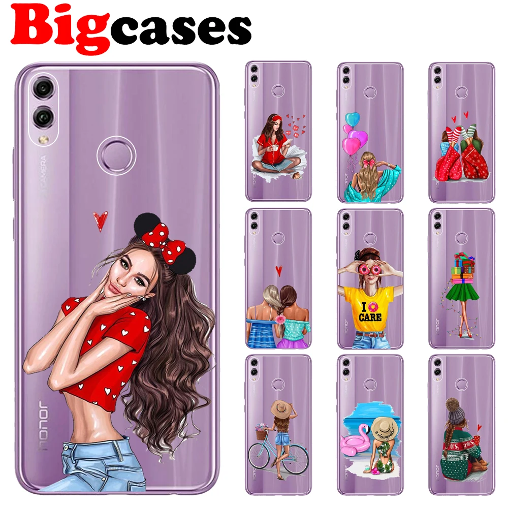 

Soft TPU Funda For Huawei Honor 7A Pro 7X 7C 8 8X 9 Lite 10 Play Case Cover Silicone Capa Fashion Sexy Girl Coque Phone Shell