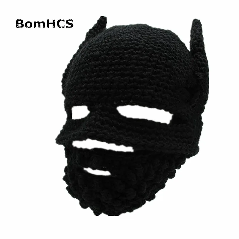 BomHBeard шапка с Бэтменом рыцарская Gorro ручной работы вязаная крючком зимняя теплая