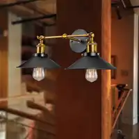 Coquimbo 2 Hoofden Moderne Vintage Industriële Muur Light Voor Kid Kamer Woonkamer Loft Metalen Dubbele Rustieke Blaker Binnenverlichting