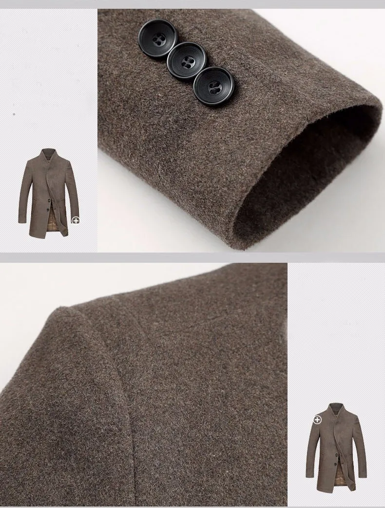 Зимний мужской шерстяной Тренч, мужской длинный Тренч, приталенное пальто высокого качества, мужские пальто, модный Тренч, верхняя одежда MJ340