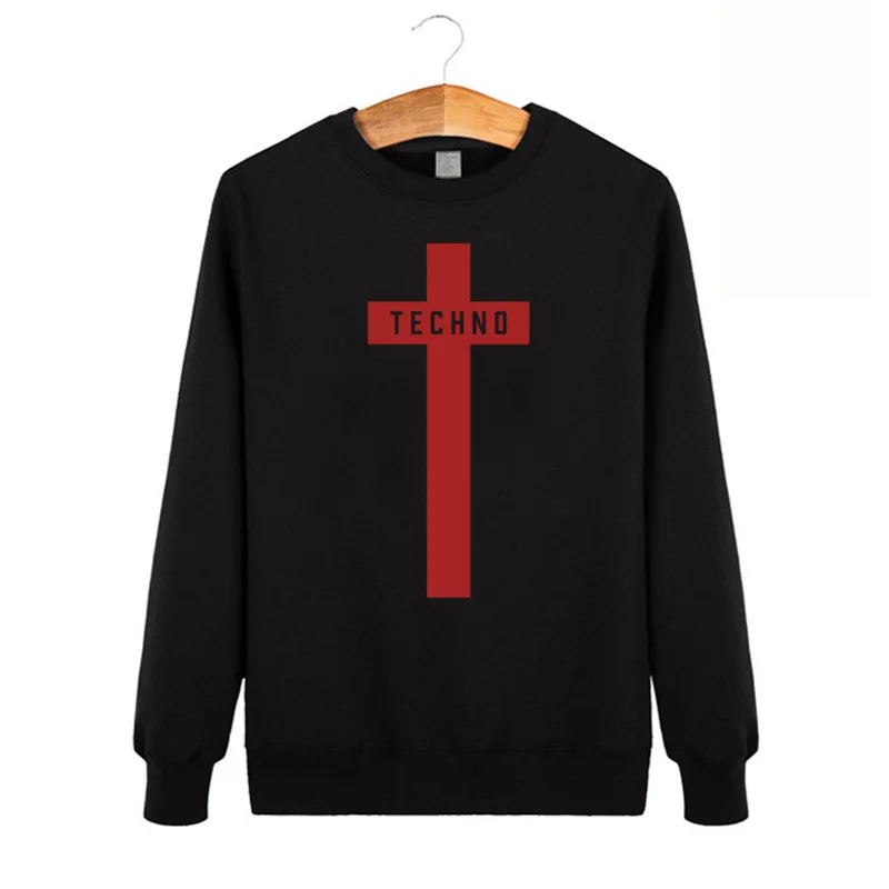 

TECHNO CROSS PRINTED spring winter hoody MENS Mens Clothing