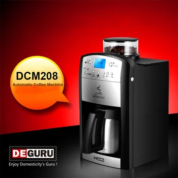 DCM-208 Fully Automatic Coffee Maker Espresso Coffee Machine Upper Coffee Grinder EU Plug 1.5L Capacity Coffee Grinding Machine