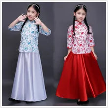 Традиционный Древний китайский костюм для костюма hanfu детская одежда для девочек костюмы династии Тан одежда для выступлений