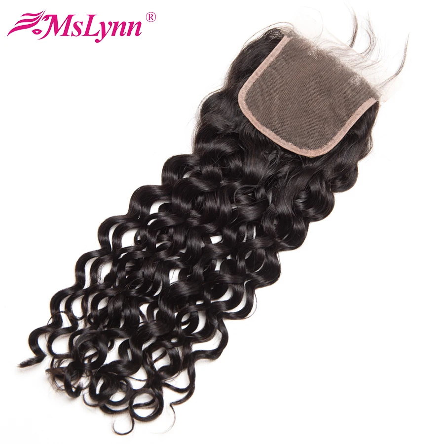 Mslynn Water Wave Closure Brazilian font b Hair b font 8 22 Free Part Non Remy