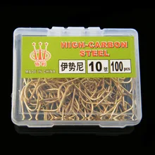 300 шт/лот высокоуглеродистой стали золотой колючая ISE крючок для карпа рыболовные крючки