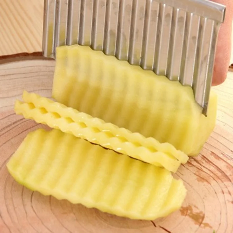 

Stainless Steel French Fry Cutters Kitchen Accessories Gadgets Vegetable Cutter Potato Slicer Wavy Potato Chips Chopper
