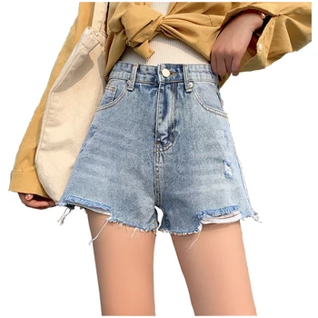 

High Waist Denim Shorts Female Sexy Short Jeans 2019 Summer lady Denim Shorts Feminino Slim Hip Hot Short Pants Women