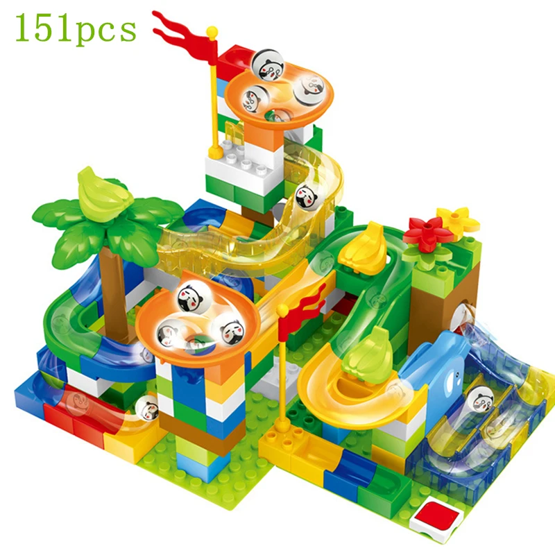 Baby Kids Educational Toy DIY Marble Construction Race Run Building Blocks Compatible with legoed Duplo Bricks Toys for Children Baby Kids Educational Toy DIY Marble Construction Race Run Building Blocks Compatible with legoed Duplo Bricks Toys for Children
