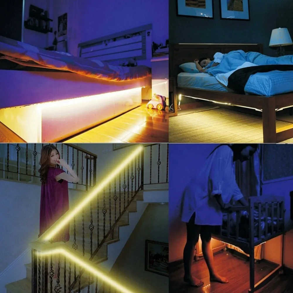 SZYOUMY PIR светодиодная подсветка с активацией при движении кровать свет автоматическое включение выключения сенсор ночник лампа