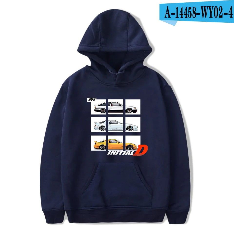 navyblue Aikooki начальный D толстовки с принтом для мужчин/wo мужские толстовки с длинными рукавами Повседневный мягкий высококачественный пуловер начальный D хип хоп Толстовка - Цвет: navyblue