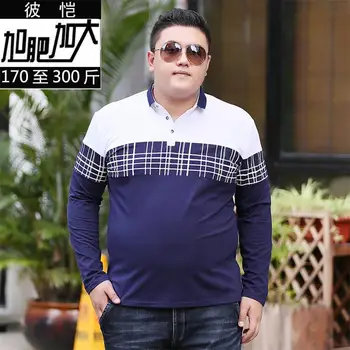 

10XL 8XL 6XL 5XL 2018 New Men Patchwork Polo Shirt Long Sleeve Contrast Color Men's Casual Polo camisa masculina polo shirt men