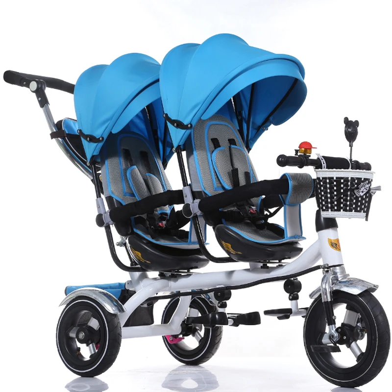 double stroller with rubber wheels