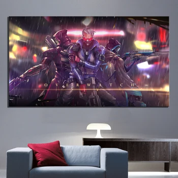 

Home Decor Canvas Picture 1 Piece Overwatch SOLDIER:76 Reaper Game Painting Poster Wall For Home Canvas Painting Wholesale