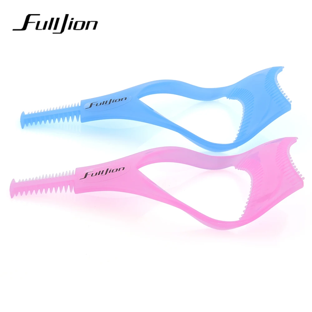 

Fulljion Hot Sale Triple Dimensional Crystal Eyelashes Card Eyeliner Aid Eyelash Curler 3 in 1 Eyelash Comb Brush Makeup Tools