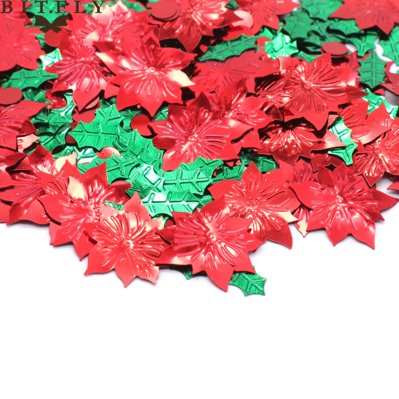 BITFLY 15 г Рождественская елка Рождественские зеленые листья ягоды остролиста конфетти новогодний фестиваль вечерние украшения Рождественские украшения для дома