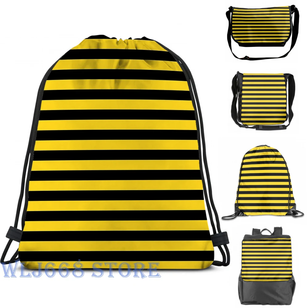 yellow bag with black stripe