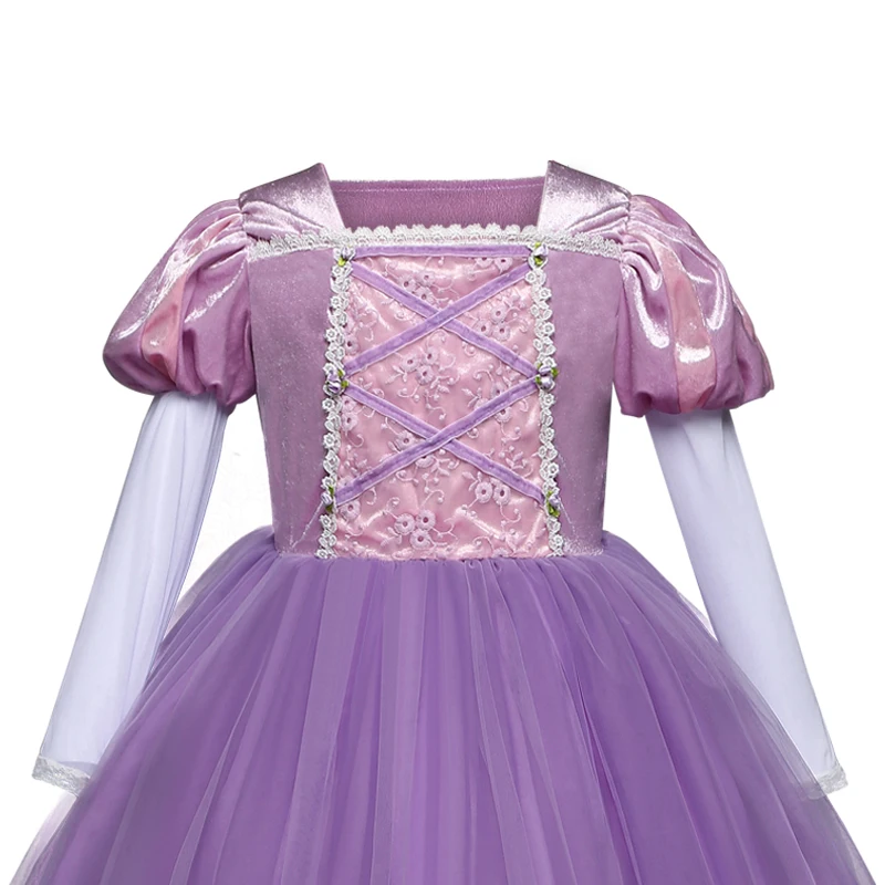 Fancy Princess Girl Dress Rapunzel Children Elsa Anna Birthday Costume Cinderella Sleeping Beauty Costumes Baby Girls Clothes