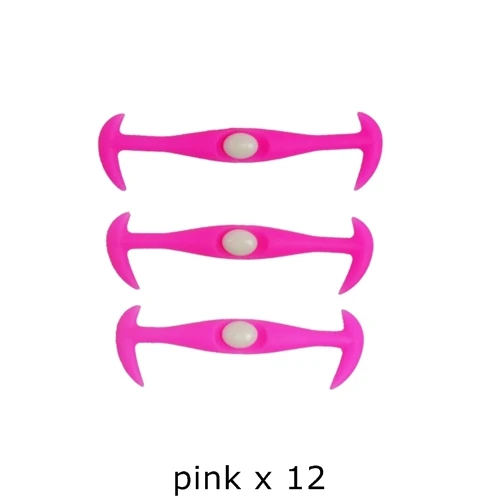 12 шт/партия креативные унисекс для женщин и мужчин спортивные беговые шнурки без завязок эластичные силиконовые шнурки N005 - Цвет: pink shoelaces