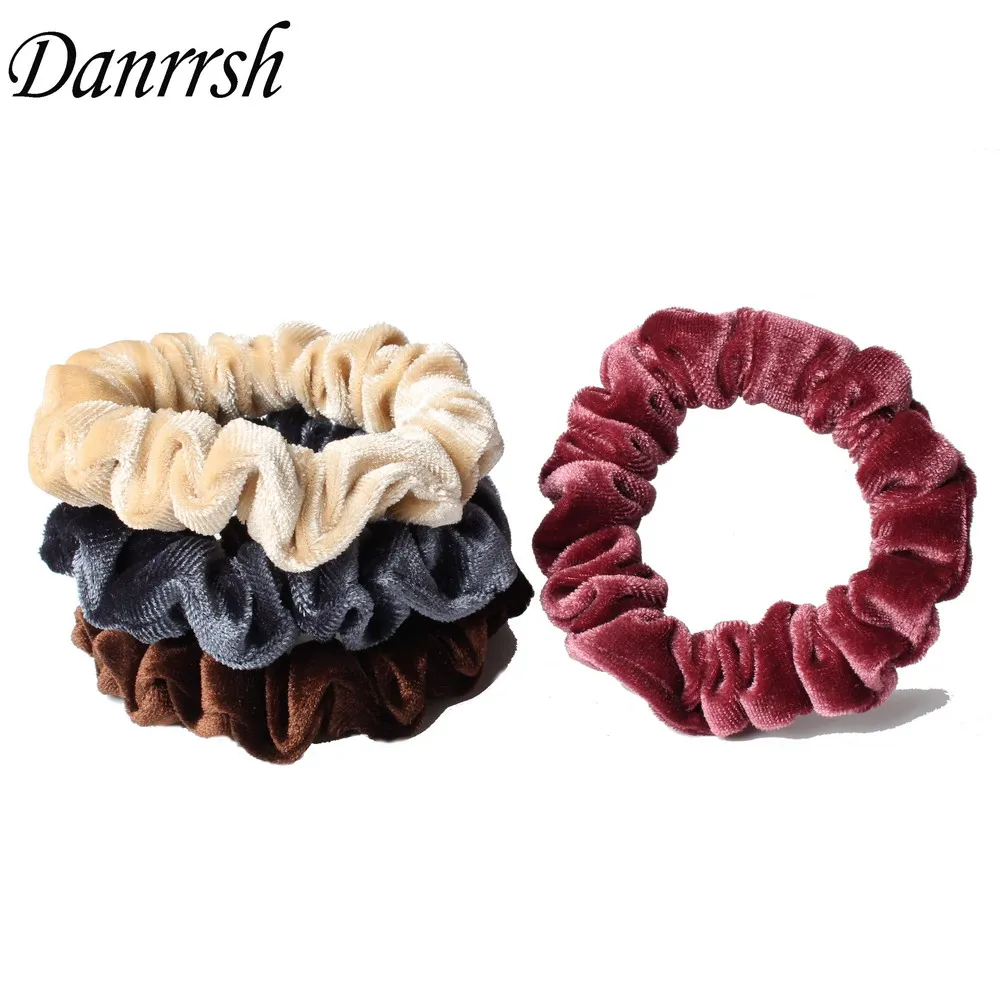 

Velvet Velour Shiny Trim Glittered Hair Scrunchie For Women Ponytail Donut Grip Loop Holder Stretchy Hair band Hair Accessory
