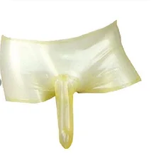 Латекс фетиш хорошие шорты боксы с оболочкой сексуальные натуральные сексуальные мужские