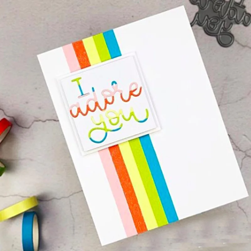 

French Phrase "I adore you" Metal Cutting Dies for Scrapbooking DIY Card Album Embossing Card Making Paper Decor New 2019