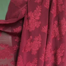 1y* 150 см, бордовое свадебное платье Материал 3d жаккард Роза шифон креп ткань