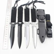 Фиксированный охотничий нож из нержавеющей стали для дайвинга, подводного плавания, походов, спасателей, выживания, обороны, нож с зубчатым лезвием, ABS ножны