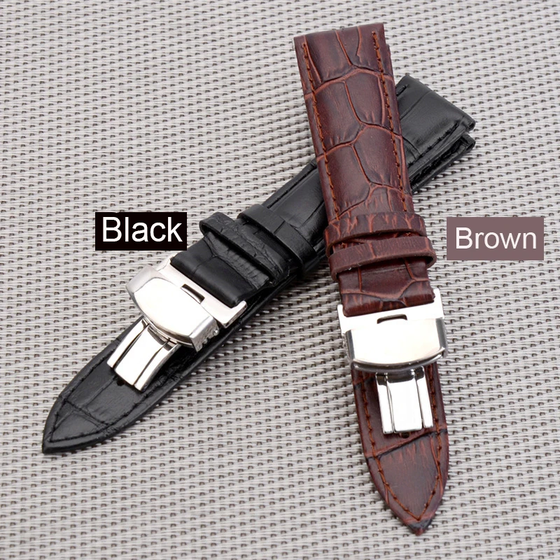 18-24mm-Women-Men-Watch-Band-Strap-Butterfly-Pattern-Deployant-Clasp-Buckle-Genuine-Leather-Watchband-Correas