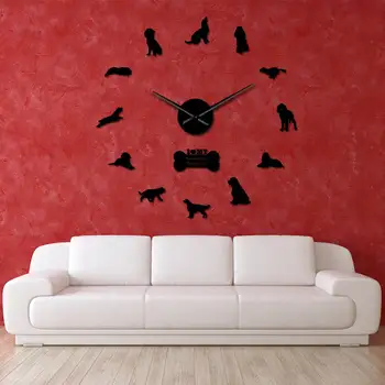 

English Springer Spaniel Dog Breed DIY Wall Clock Animal Dogs Pets Wall Art Decor Clock Watch Modern Novelty Gift For Dog Owner