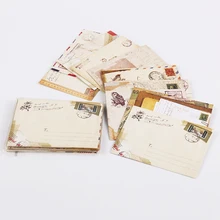 Винтаж Бумага конверты Стиль древний подарок блокноты пакет для офиса школы мини аккамуляторные банки для упаковки в Бумага карты конверты 12 шт./компл