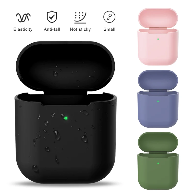 Чехол для наушников Apple AirPods 2 мягкий силиконовый чехол беспроводных Bluetooth
