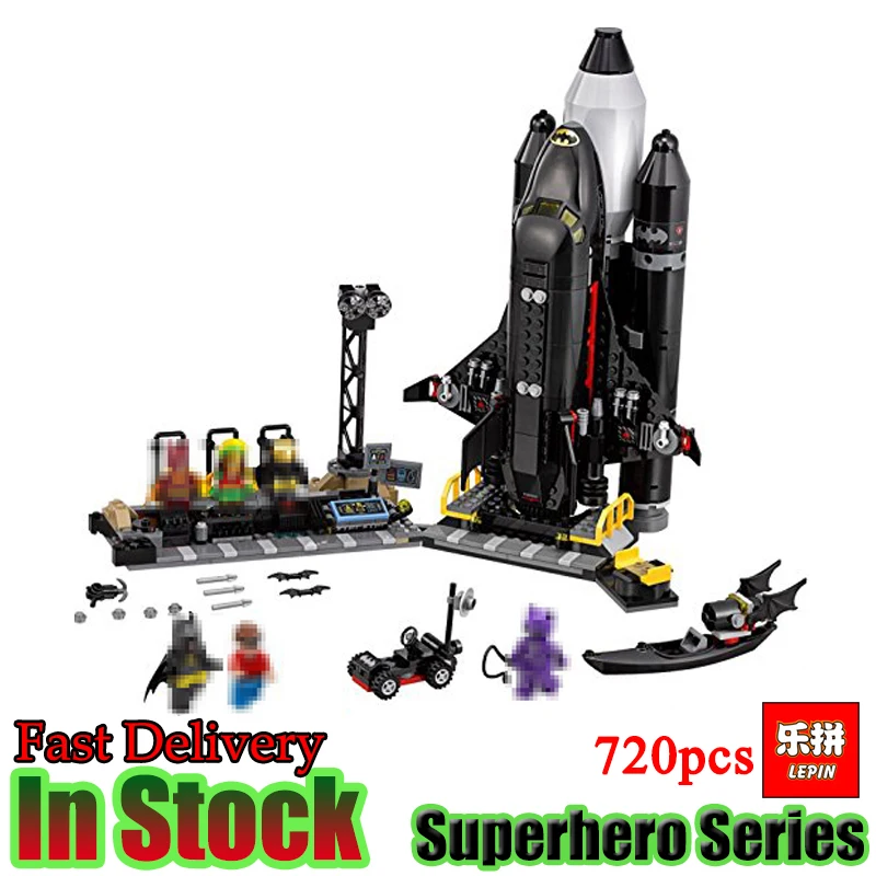 

LEPIN 07098 Batman Movie Bat Space Shuttle 720pcs Dc Super Heroes Lepin Building Blocks Toys Compatible 70923 Brick