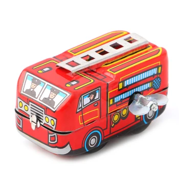 

Children Vintage Fire Chief Firefighter Car Truck Clockwork Model Toys Gifts