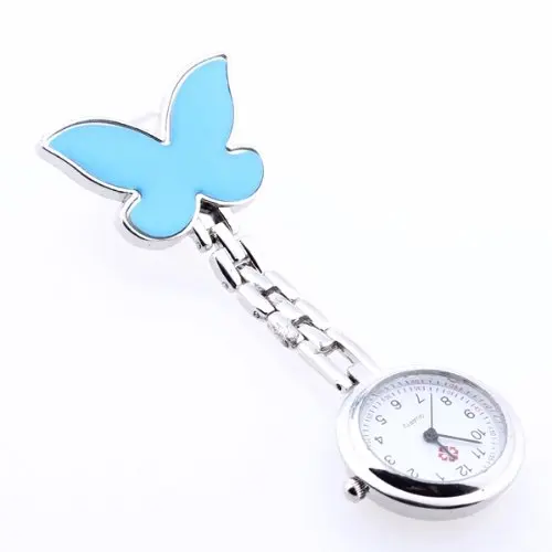 YCYC!5 * синий бант кварцевый механизм клип Брошь Туника кулон часы|pendant watch|brooch watchclip