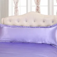 Светло-фиолетовый роскошный двойной конверт, шёлковая наволочка на подушку, шелк, сатин, две подушки, чехол, длинная подушка, 45x150 см