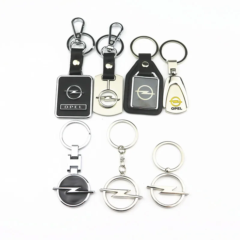 

Car Styling 3D Metal+Leather Emblem Car Key Ring Keychain Key Holder Logo For Opel Corsa Insignia Astra Antara Meriva Zafira
