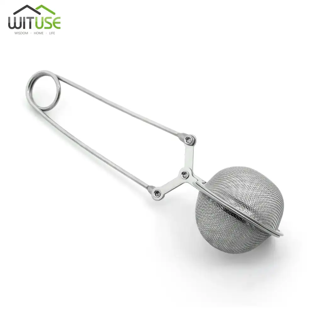 Edelstahl Löffel Teeblätter Kräuter Mesh Ball Infuser Squeeze beste Sieb D1M6