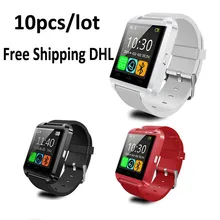 Großhandel 10 teile/los smart watch u8 uhr sync notifier unterstützung bluetooth-konnektivität iphone android telefon smartwatch uhr